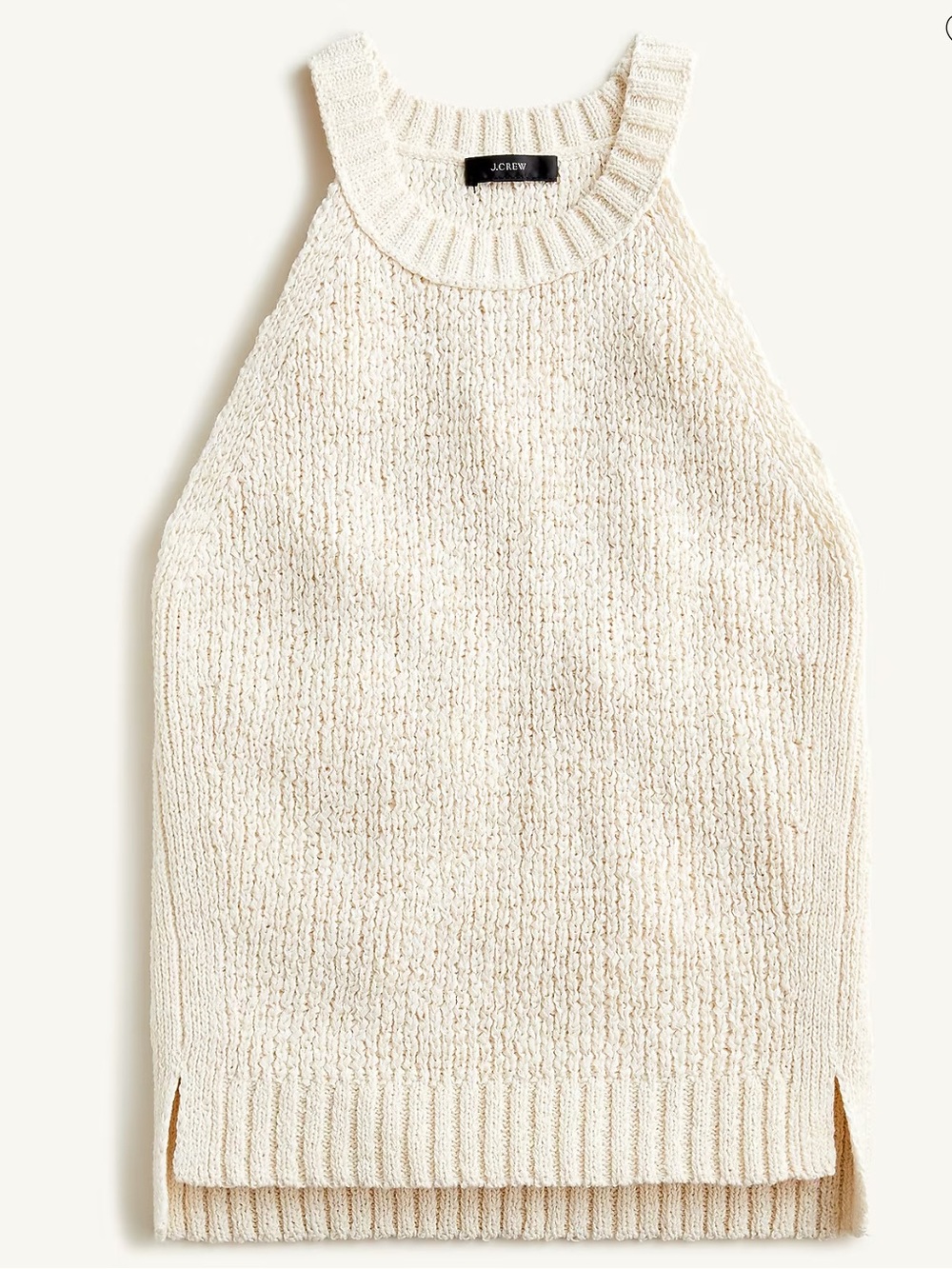 J. Crew High-Neck Sweater-Tank Cream Size L